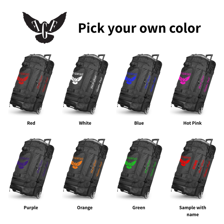 Heavy Duty Premium Rolling Gear Bag – Large Wheeled Travel Duffel | First Gear Fast