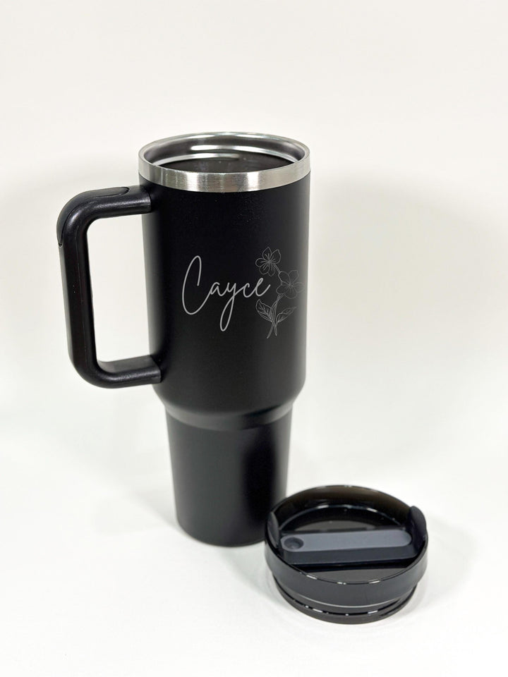 Personalized 40 oz Stainless Steel Tumbler with Handle Insulated Cup with Name Christmas Gift Ideas for Her Stanley Dupe Cup Laser Engraved
