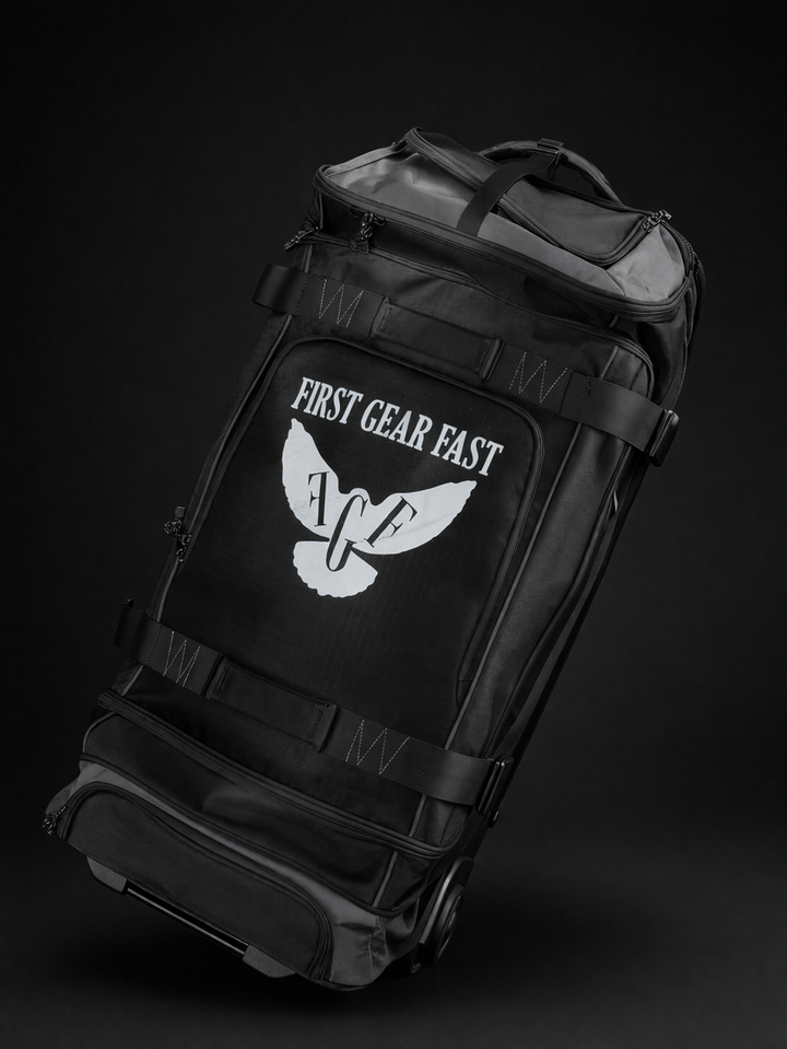 Heavy Duty Premium Rolling Gear Bag – Large Wheeled Travel Duffel | First Gear Fast