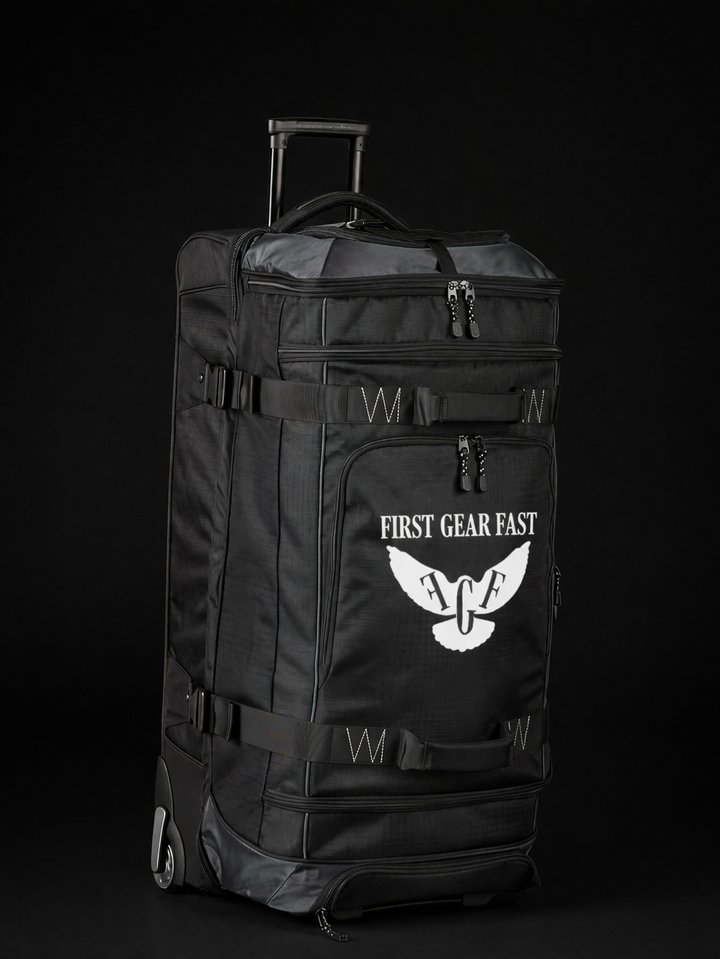 Heavy Duty Premium Rolling Gear Bag – Large Wheeled Travel Duffel | First Gear Fast
