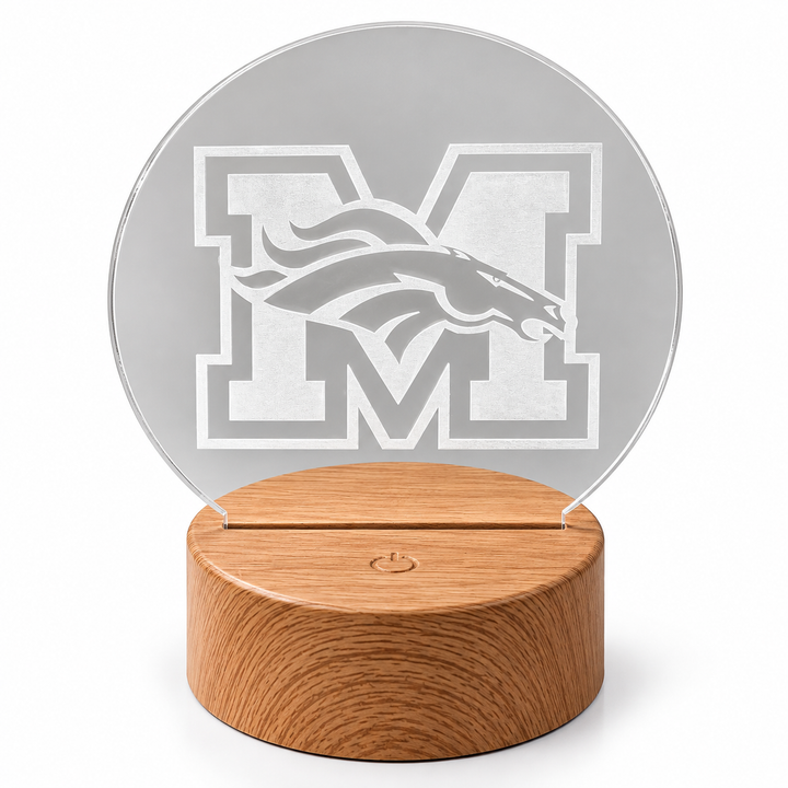 Mustang Broncos Color-Changing LED Acrylic Light with Remote