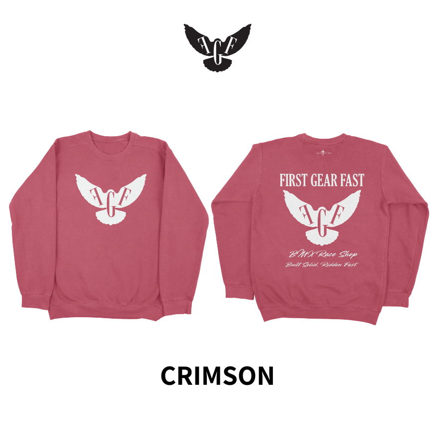 Premium Garment-Dyed Crewneck Sweatshirt – Soft Relaxed Fit Fleece Pullover | First Gear Fast