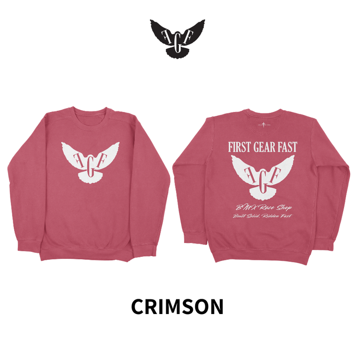 Premium Garment-Dyed Crewneck Sweatshirt – Soft Relaxed Fit Fleece Pullover | First Gear Fast
