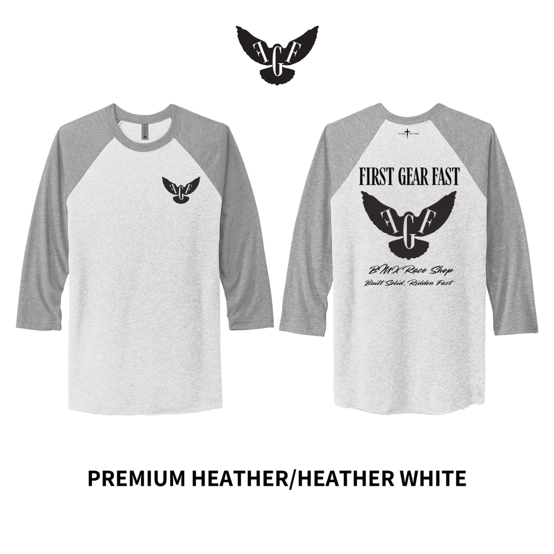 Premium Performance 3/4 Sleeve Raglan Shirt – Lightweight Athletic Tee | First Gear Fast
