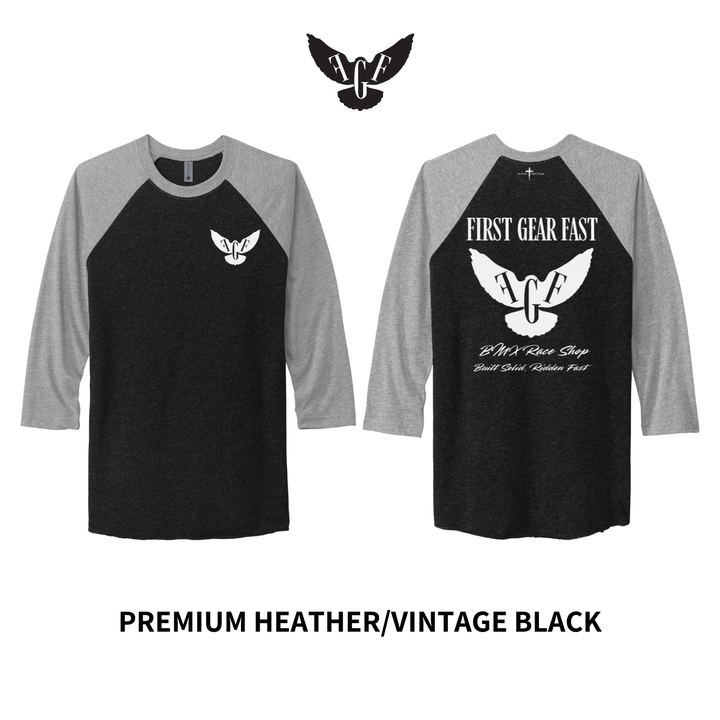 Premium Performance 3/4 Sleeve Raglan Shirt – Lightweight Athletic Tee | First Gear Fast