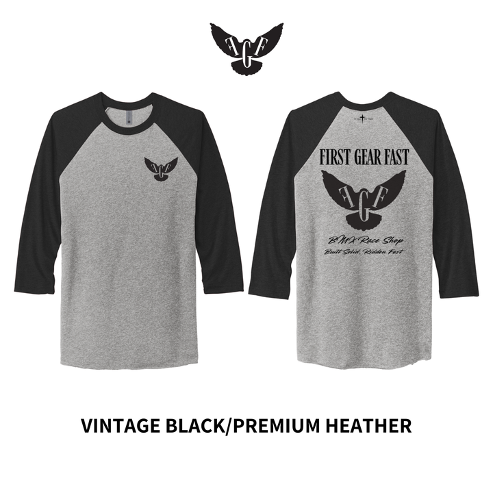 Premium Performance 3/4 Sleeve Raglan Shirt – Lightweight Athletic Tee | First Gear Fast