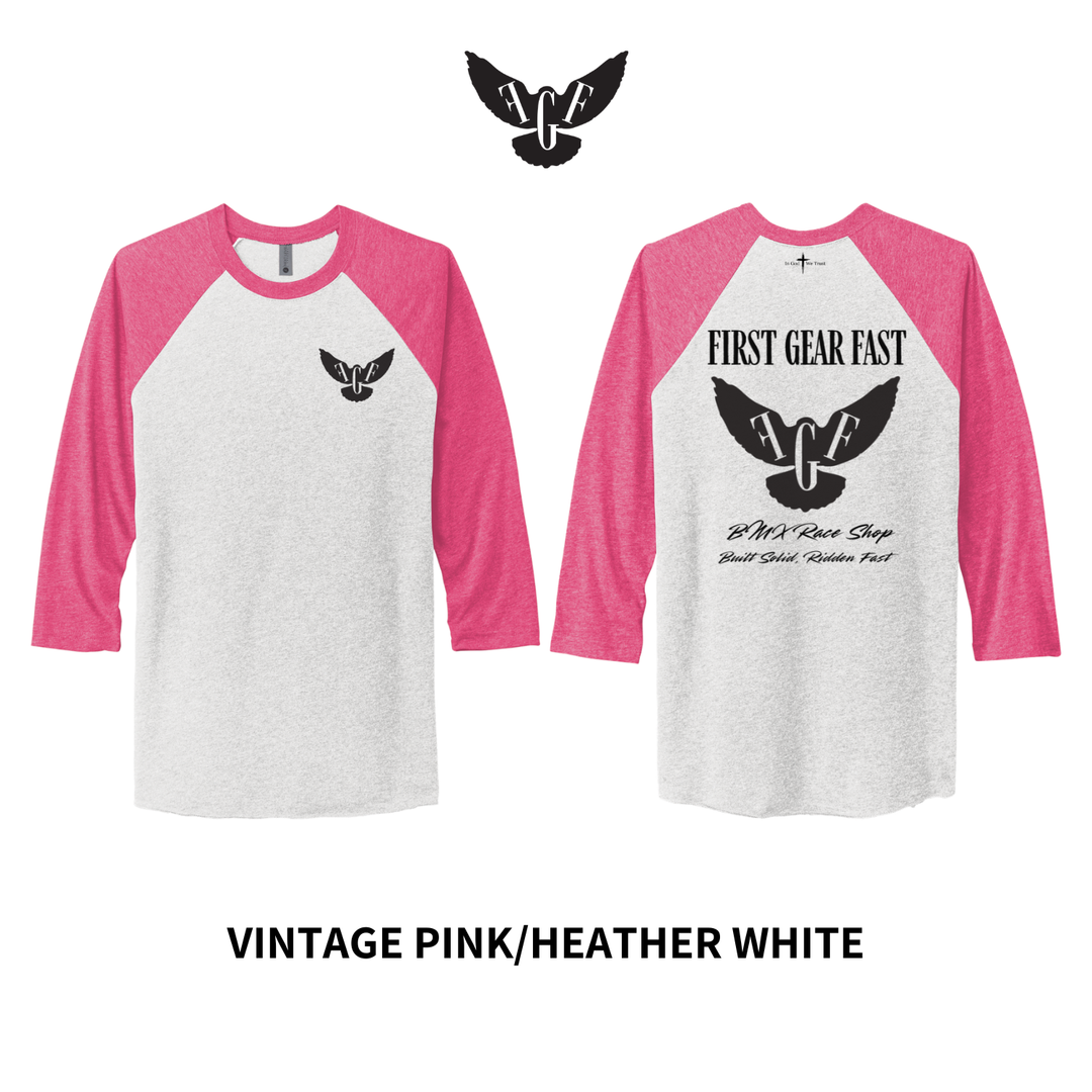 Premium Performance 3/4 Sleeve Raglan Shirt – Lightweight Athletic Tee | First Gear Fast