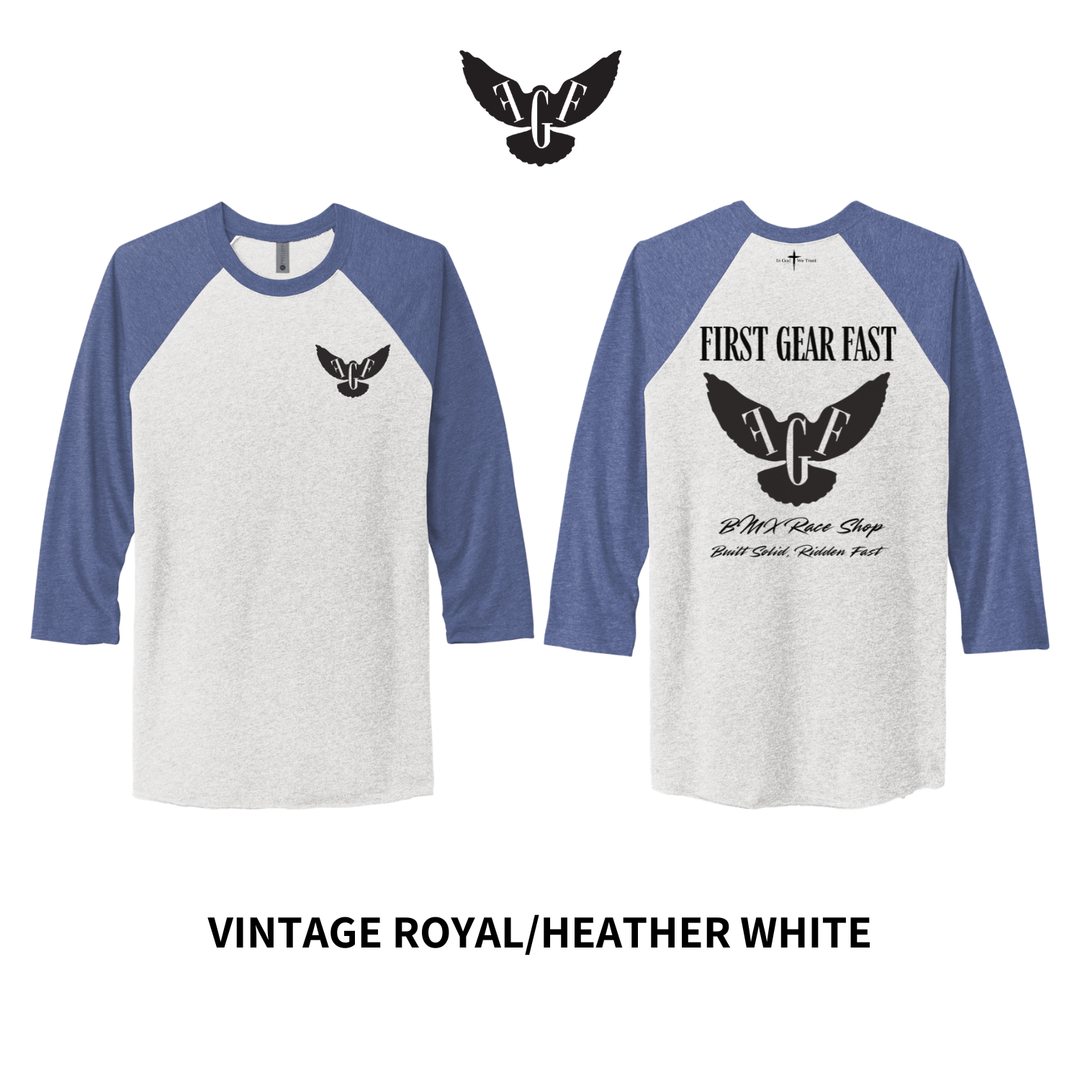 Premium Performance 3/4 Sleeve Raglan Shirt – Lightweight Athletic Tee | First Gear Fast