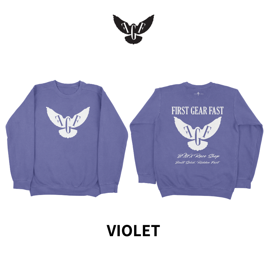 Premium Garment-Dyed Crewneck Sweatshirt – Soft Relaxed Fit Fleece Pullover | First Gear Fast