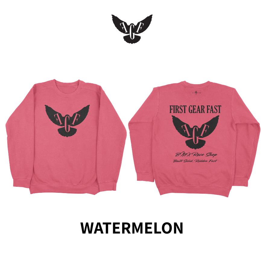 Premium Garment-Dyed Crewneck Sweatshirt – Soft Relaxed Fit Fleece Pullover | First Gear Fast