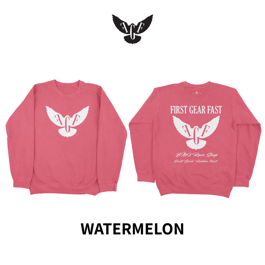 Premium Garment-Dyed Crewneck Sweatshirt – Soft Relaxed Fit Fleece Pullover | First Gear Fast