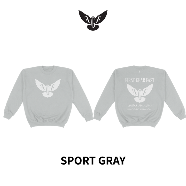 Youth Heavyweight Crewneck Sweatshirt – Classic Fleece Pullover | First Gear Fast